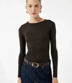 Koton Crew Neck Bodysuit brown Best