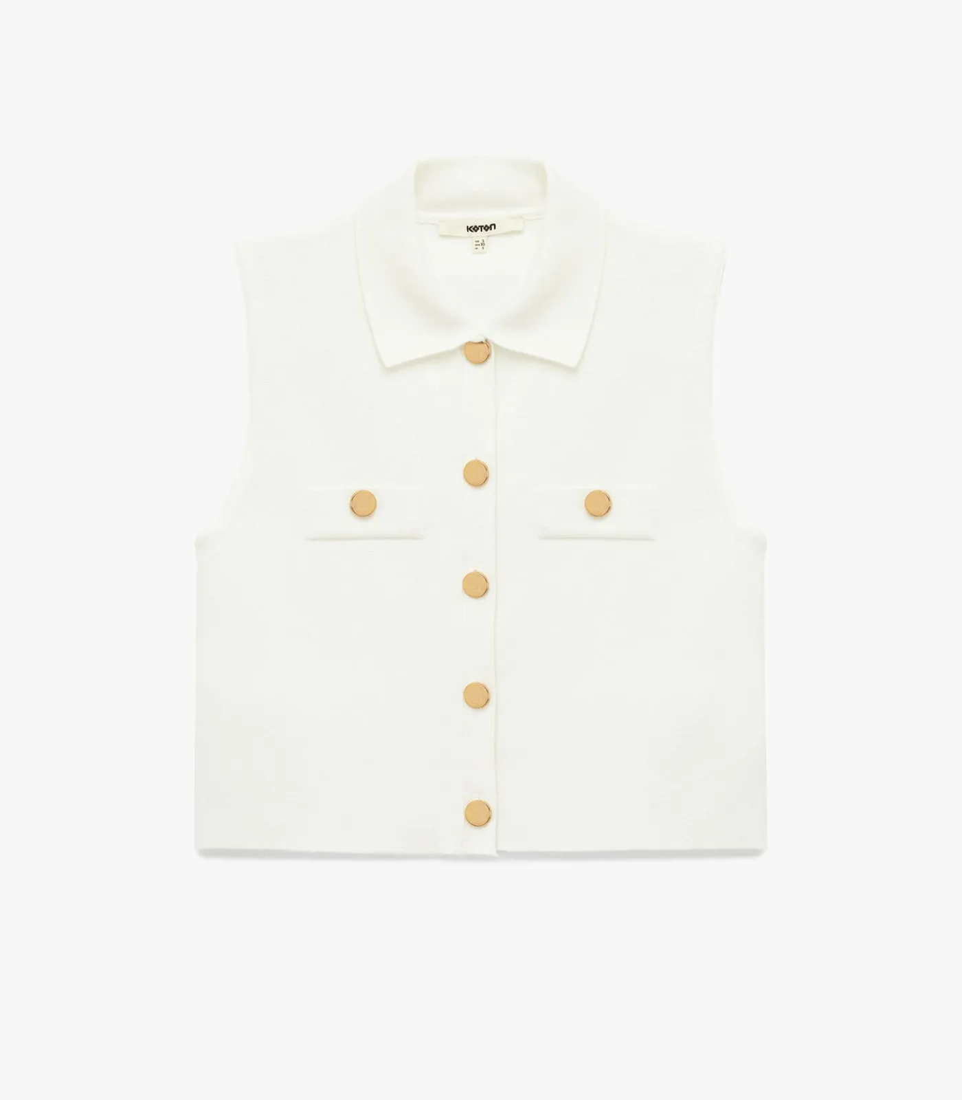 Koton Crew Neck Knit Vest white Online