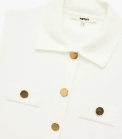 Koton Crew Neck Knit Vest white Online