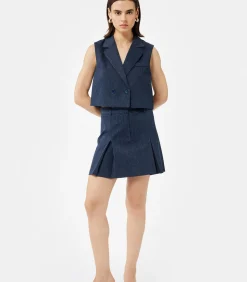 Koton Crop Blazer Vest navyBlue Hot