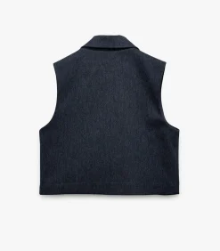 Koton Crop Blazer Vest navyBlue Hot