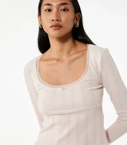 Koton Crop Pajama Top lilac Hot
