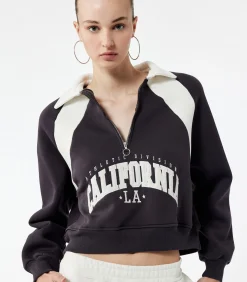 Koton Crop Sweatshirt antraciteGrey Online