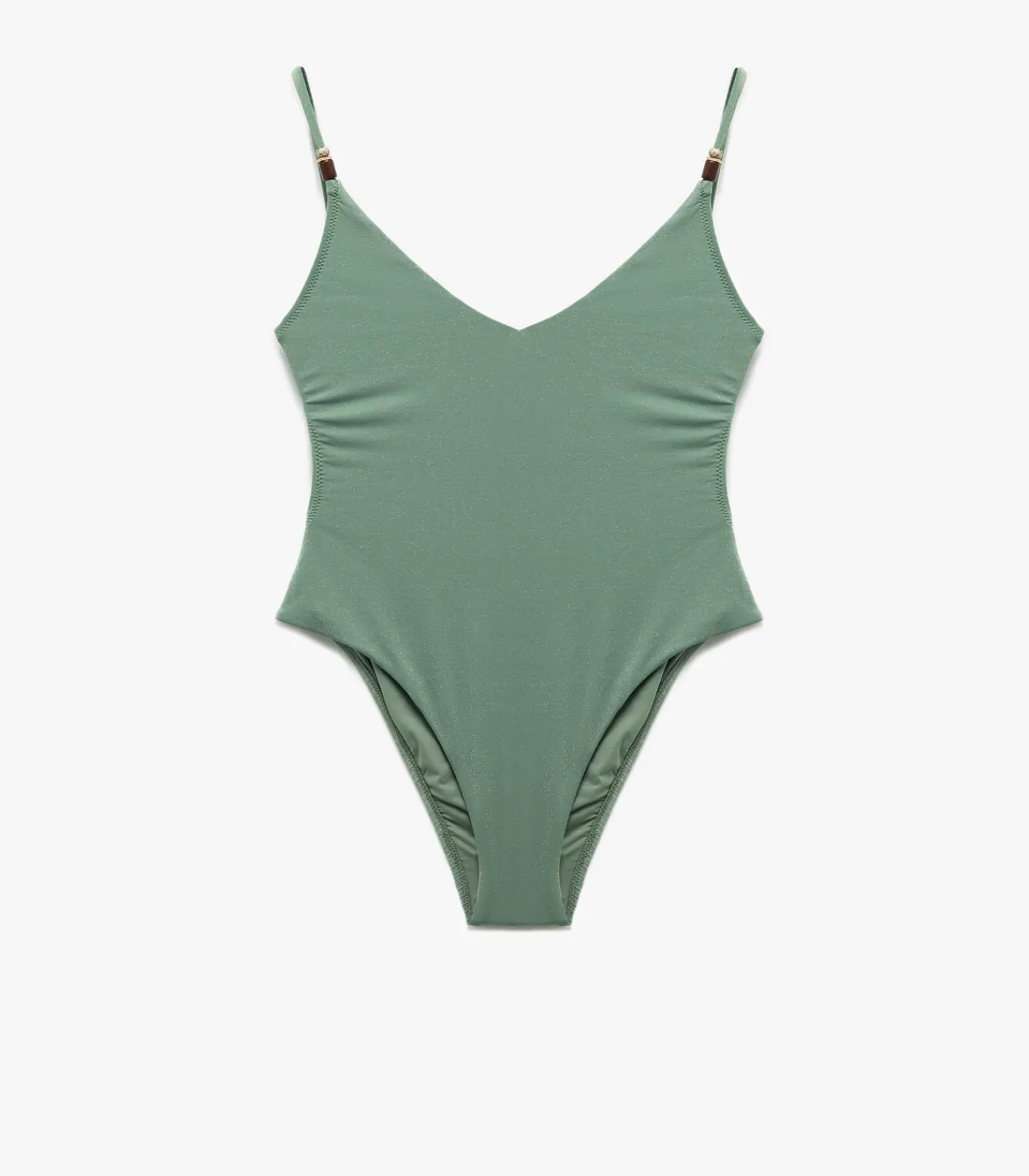 Koton Deep V-Neck Swimsuit green Outlet