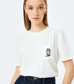 Koton Embroidered T-Shirt white Best