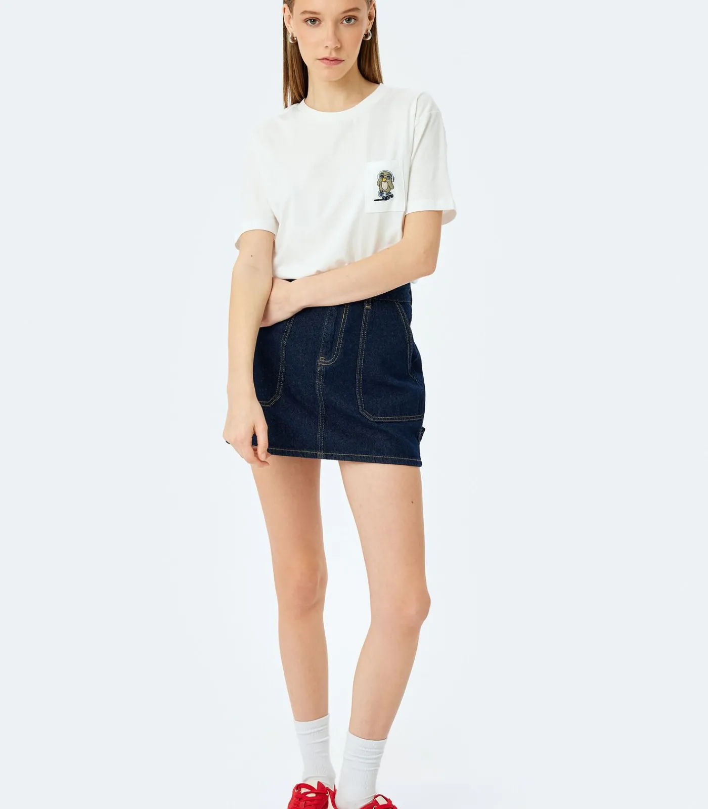 Koton Embroidered T-Shirt white Best
