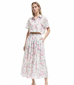 Koton Floral Crop Shirt pink Best
