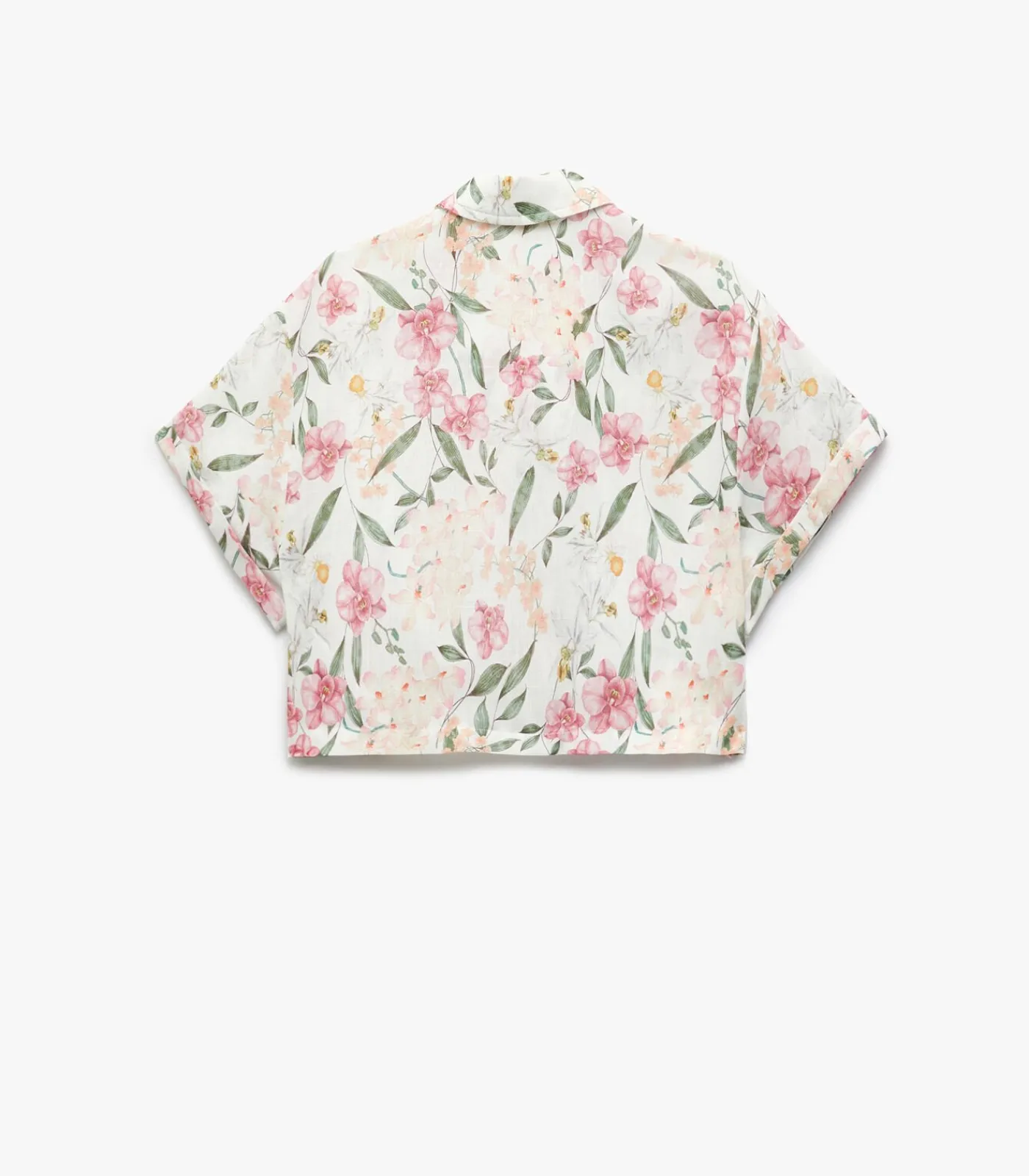 Koton Floral Crop Shirt pink Best