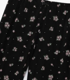 Koton Floral Pajama Bottoms black Discount