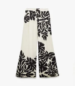 Koton Floral Palazzo Pants white Discount