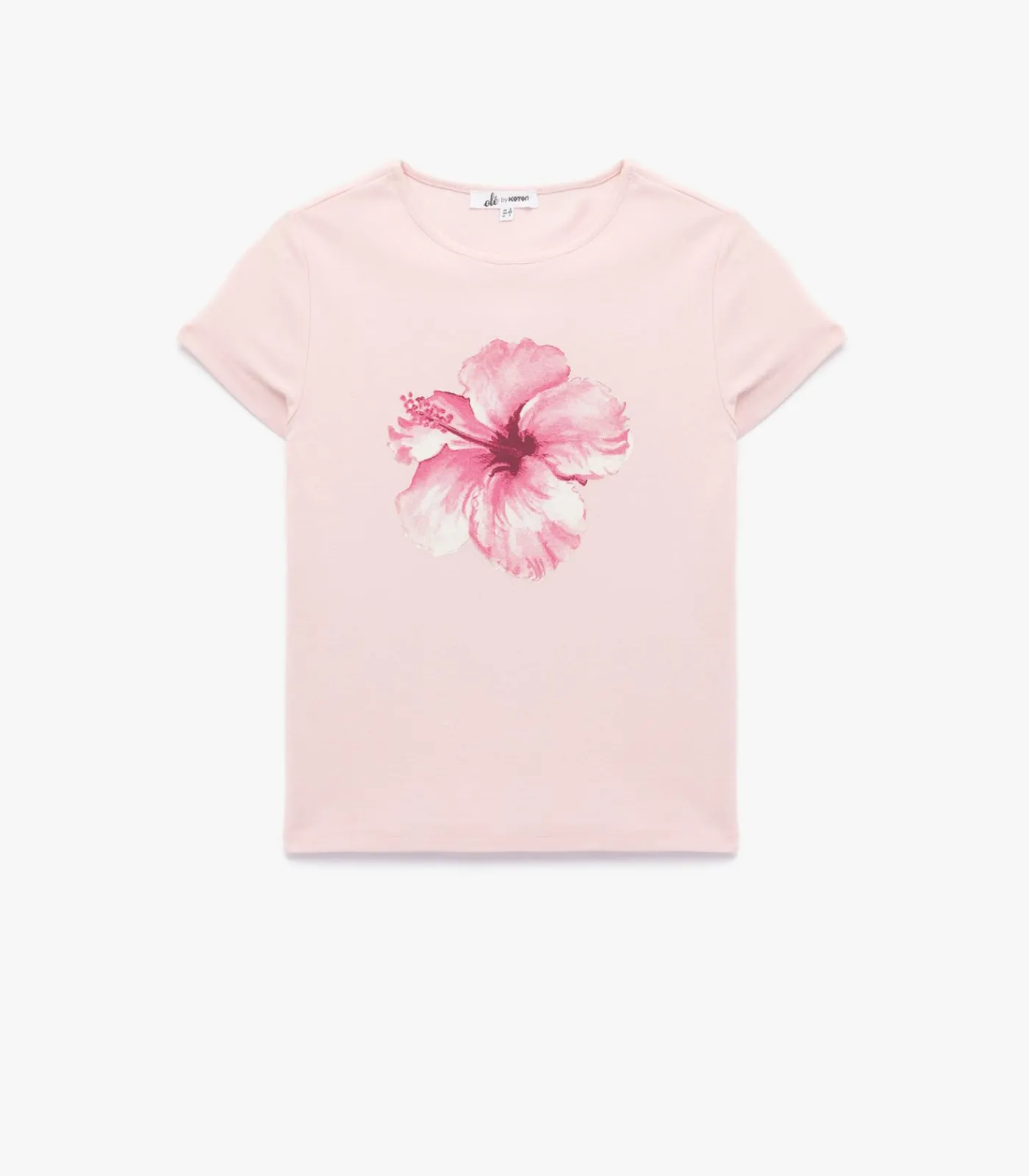 Koton Flower Printed T-Shirt pink New