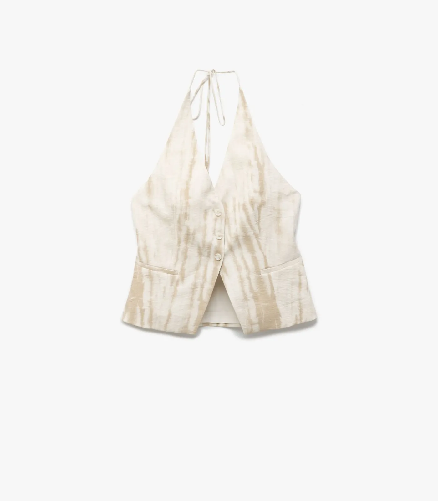 Koton Halter Neck Patterned Vest beige Sale
