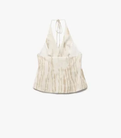 Koton Halter Neck Patterned Vest beige Sale