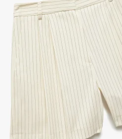 Koton High Rise Striped Shorts beige Online