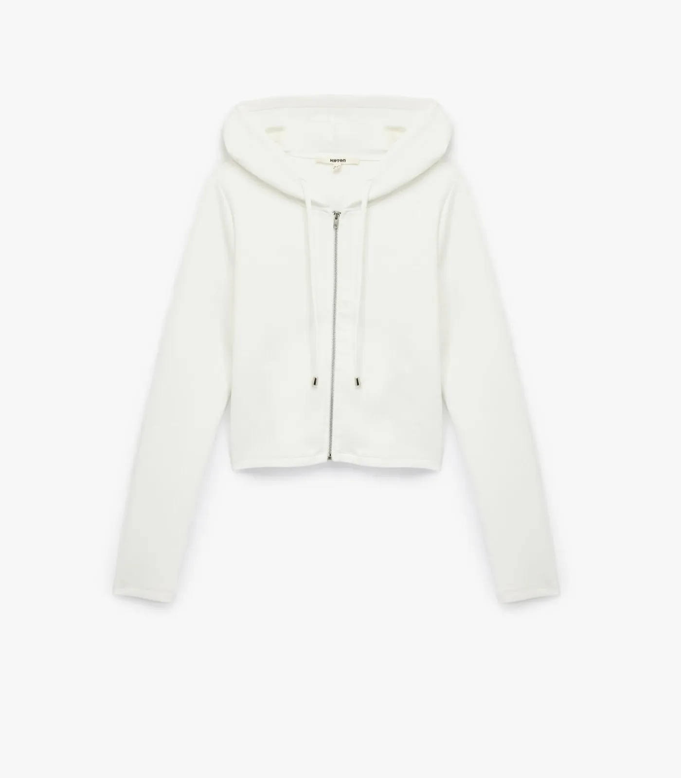 Koton Hooded Zippered Sweatshirt white Sale