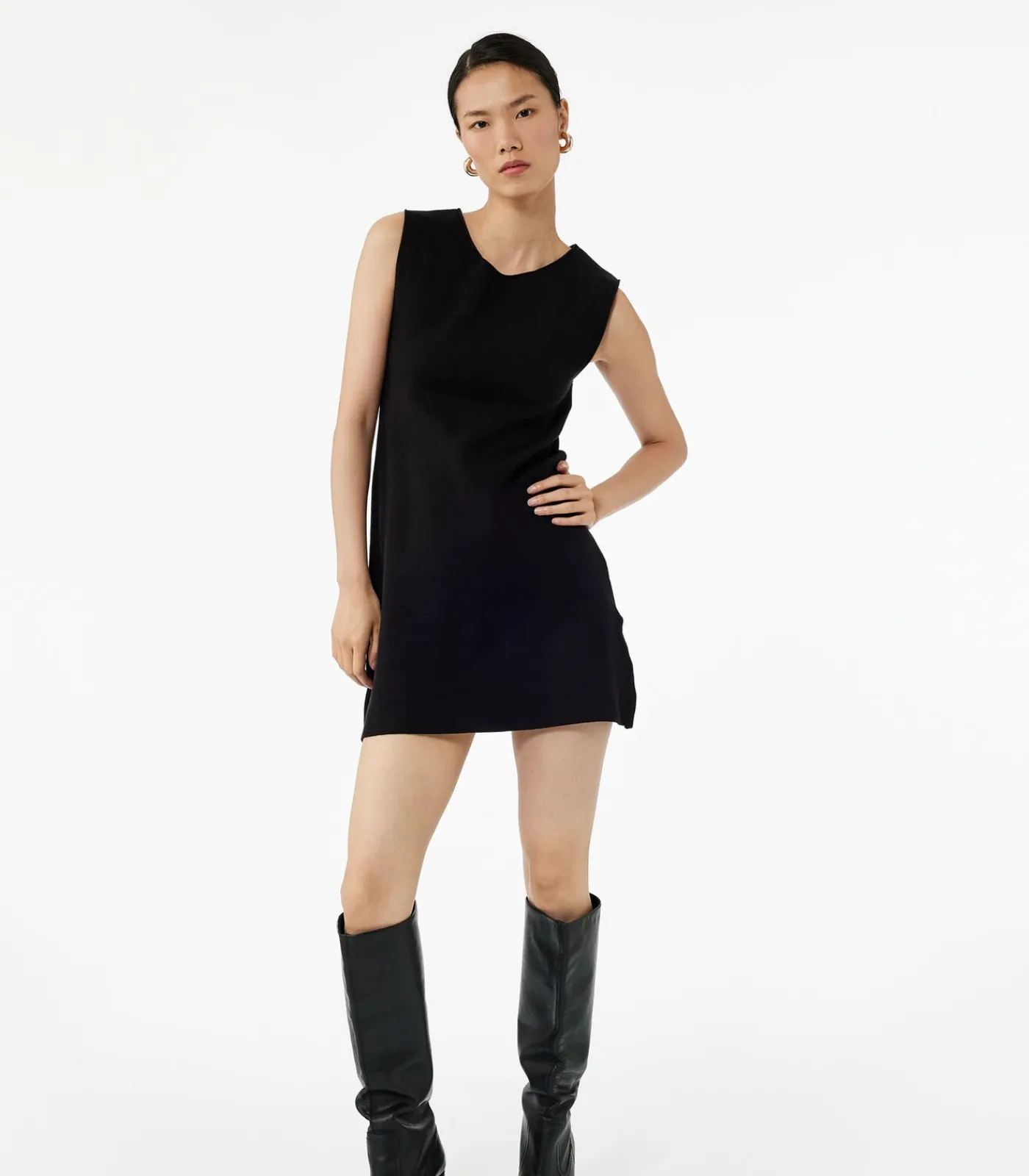 Koton Knit Mini Dress black Outlet