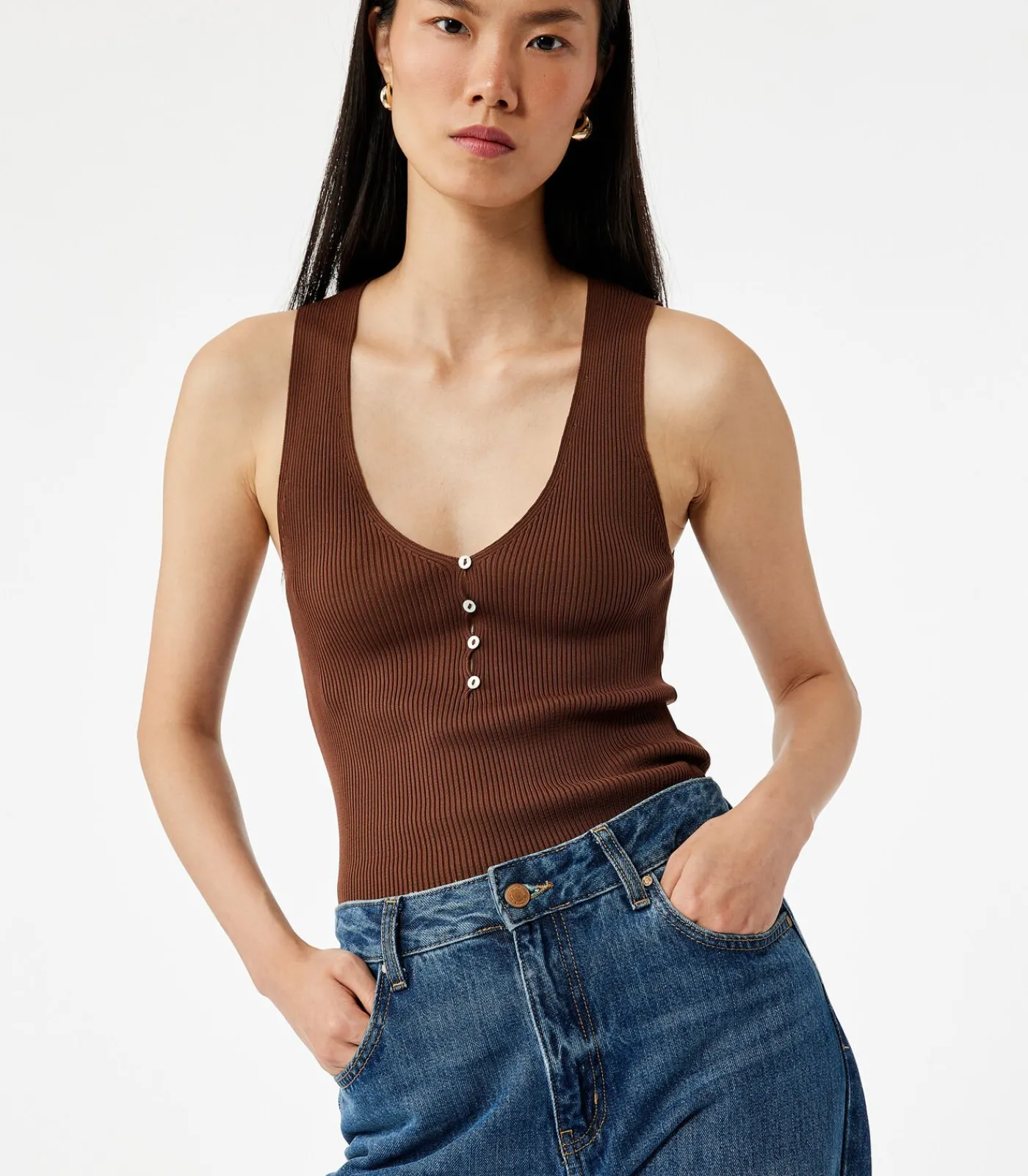 Koton Knit Tank Top white Hot