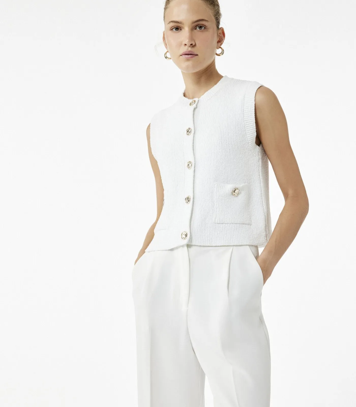 Koton Knit Vest white New