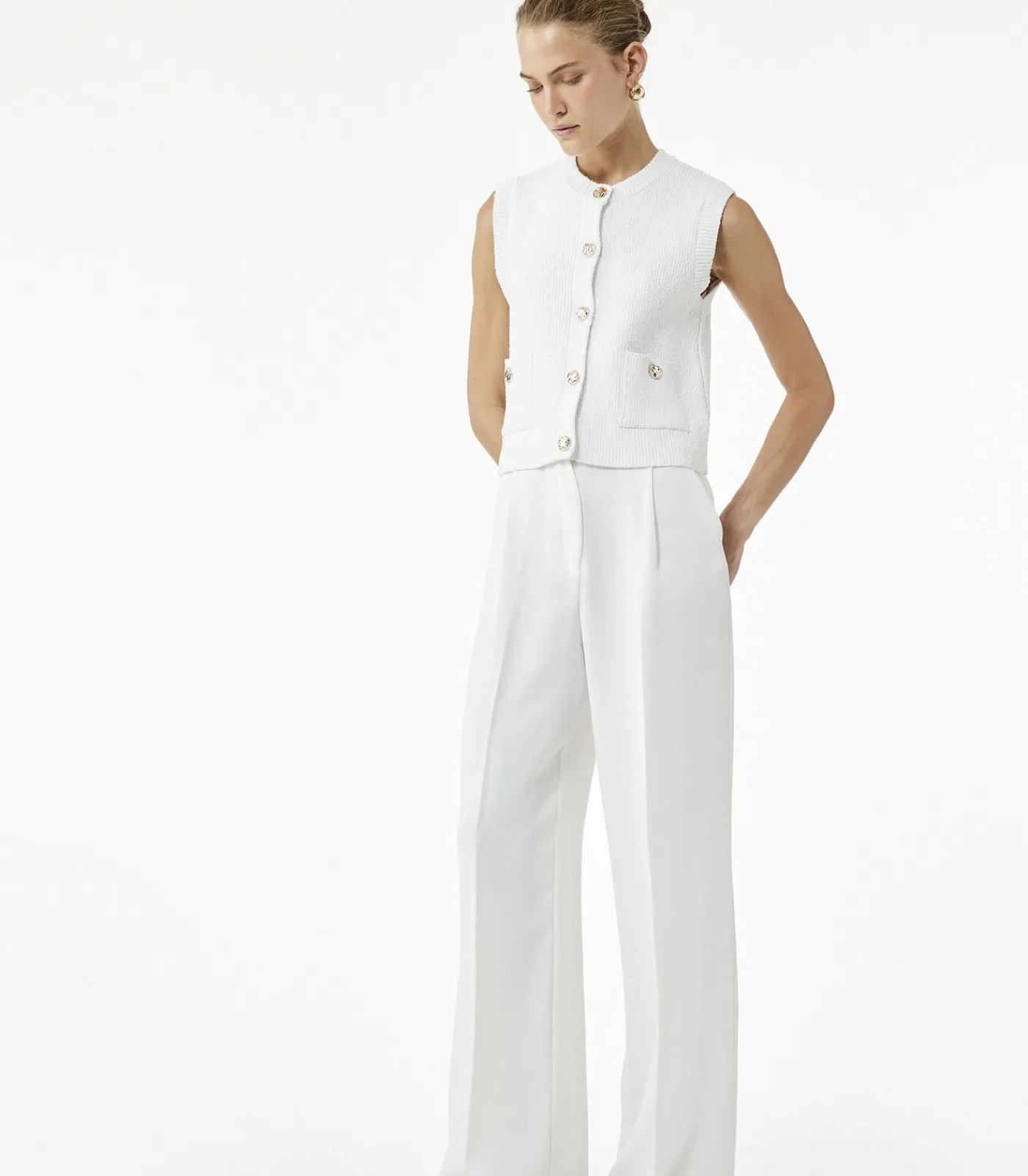 Koton Knit Vest white New