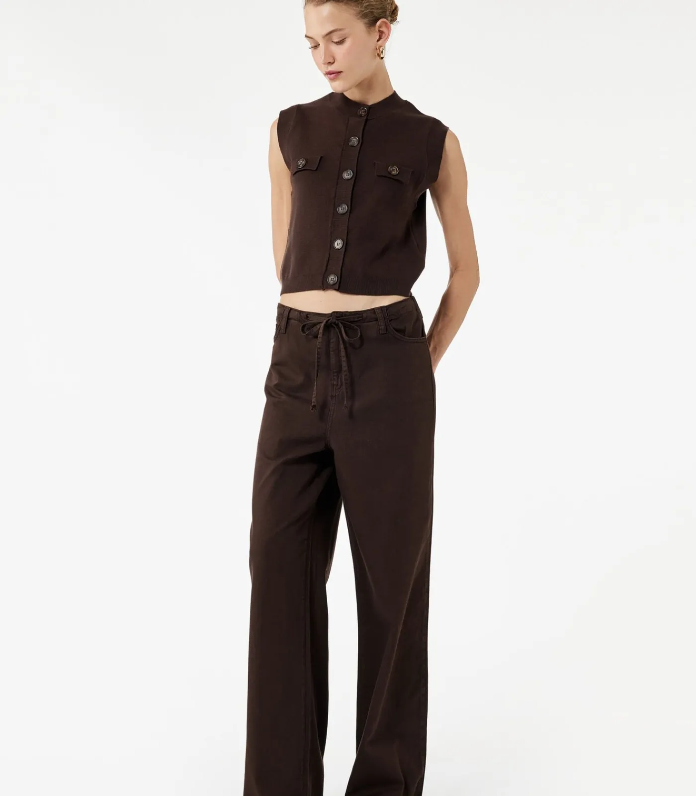 Koton Knit Vest brown Best