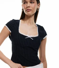 Koton Lace Blouse navyBlue Discount