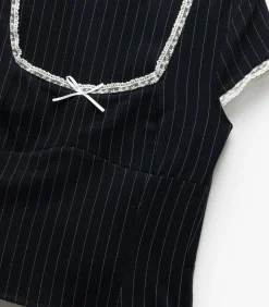 Koton Lace Blouse navyBlue Discount