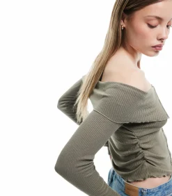 Koton Long Sleeve T-Shirt khaki