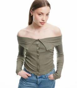 Koton Long Sleeve T-Shirt khaki