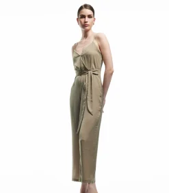 Koton Maxi Satin Jumpsuit green Hot