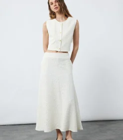 Koton Midi Flared Skirt white Outlet