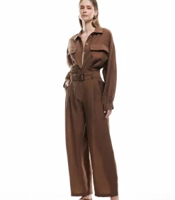 Koton Modal Wide Leg Pants brown New