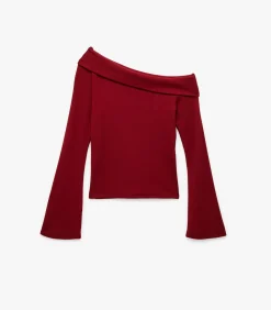 Koton Off Shoulder T-Shirt bordeaux Hot