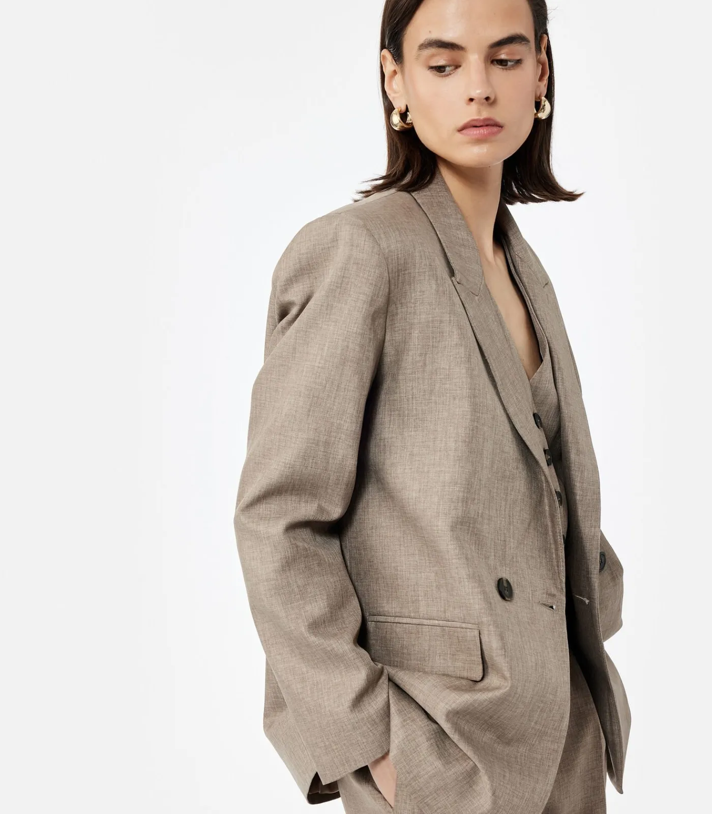 Koton Oversize Blazer Jacket brown