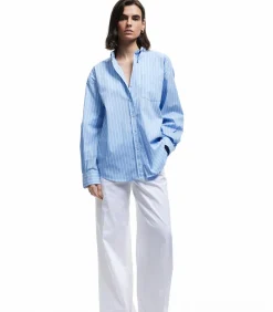 Koton Oversize Poplin Shirt blue Sale