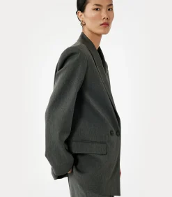 Koton Oversized Blazer Jacket darkGrey New