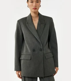 Koton Oversized Blazer Jacket darkGrey New