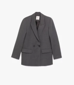 Koton Oversized Blazer Jacket darkGrey New