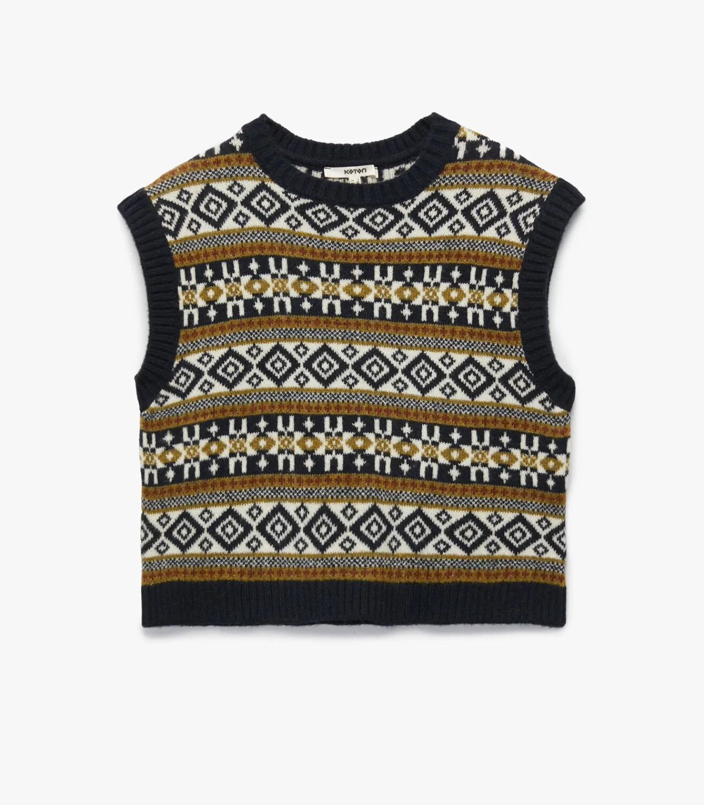 Koton Oversized Knit Vest navyBlue Discount