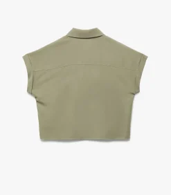 Koton Pocket Detail Crop Shirt khaki Online