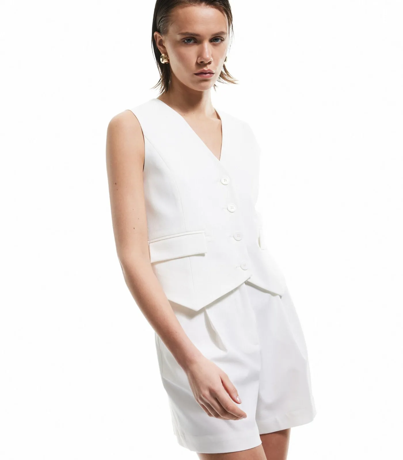 Koton Pocket Detail Mini Shorts white