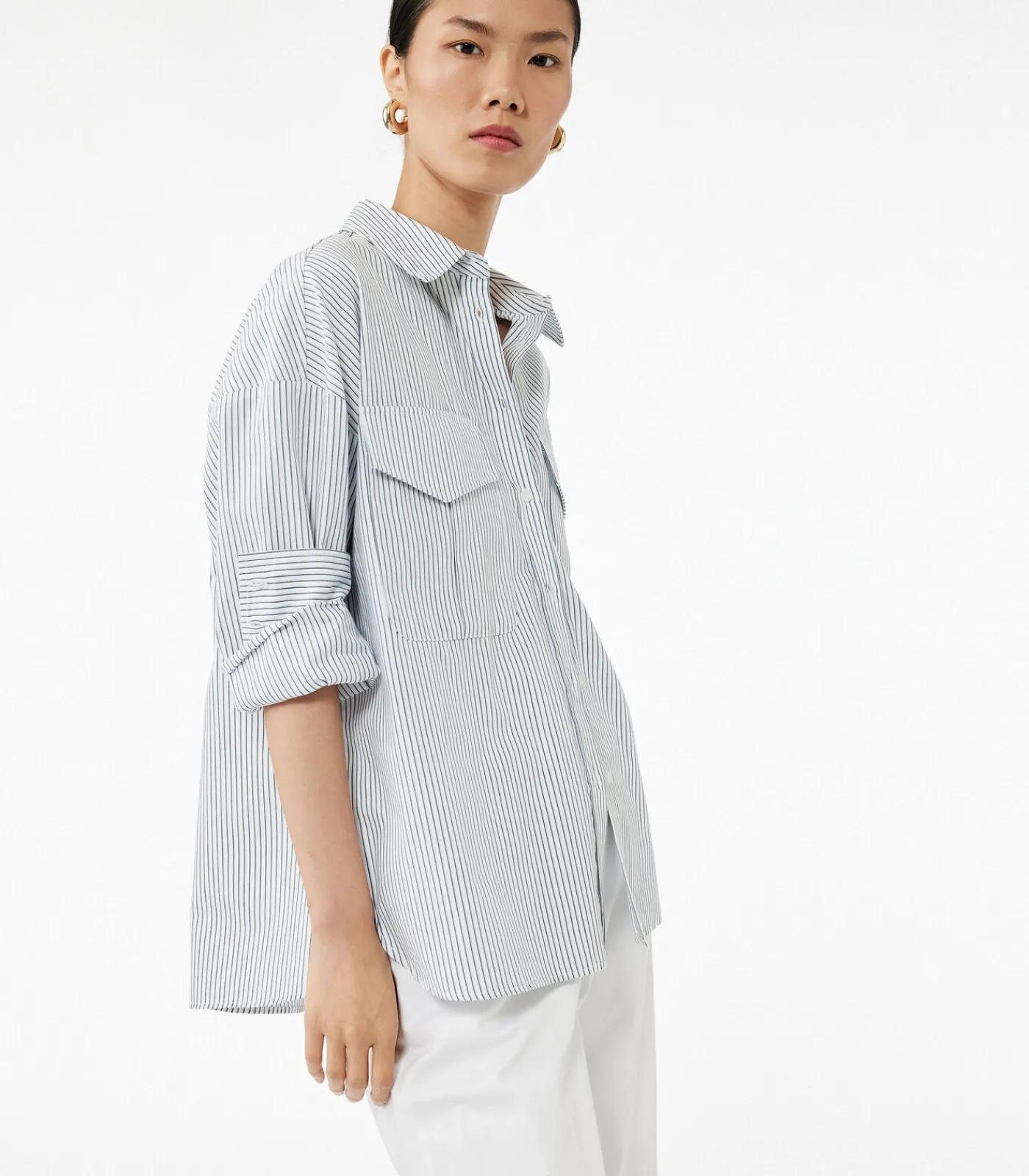 Koton Pocket Detail Shirt white