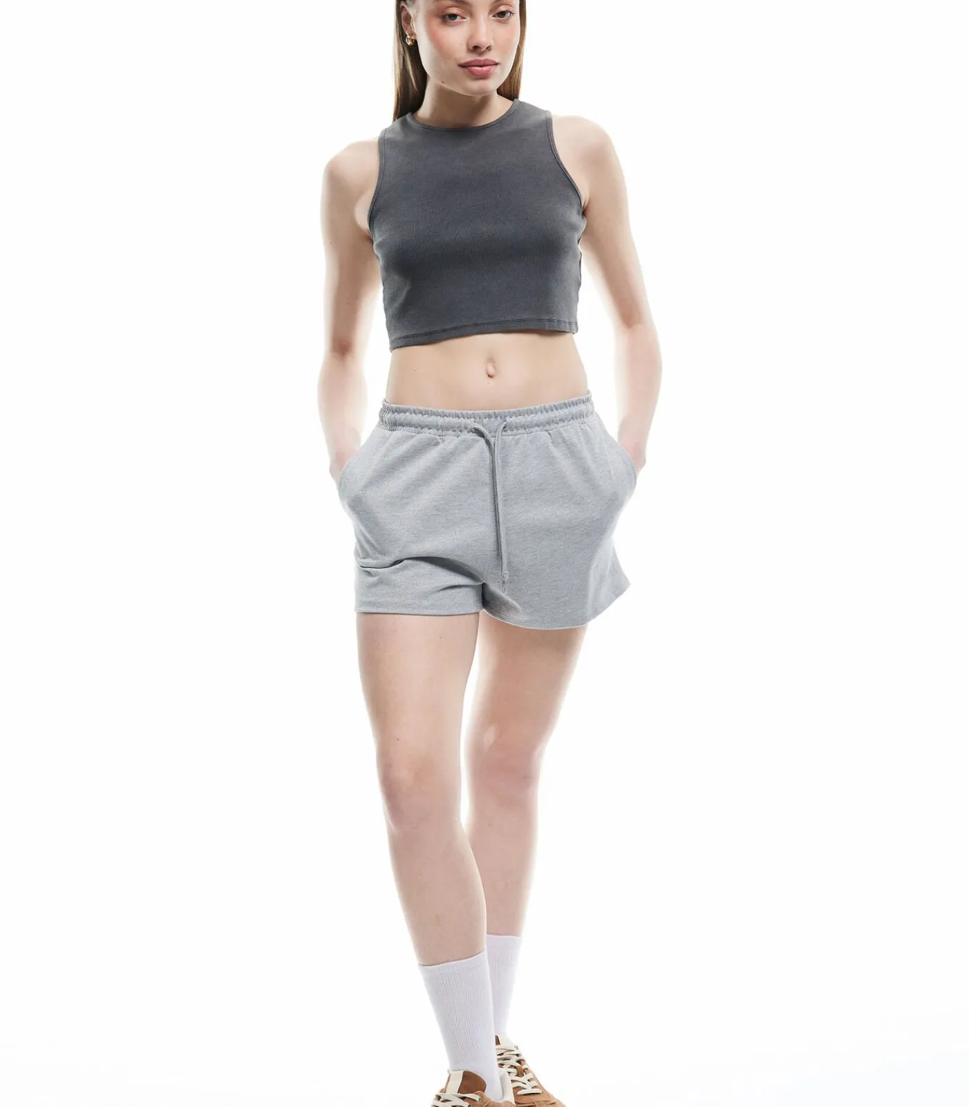Koton Pocketed Mini Shorts gray Discount