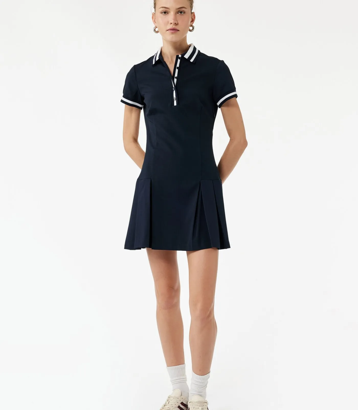 Koton Polo Neck Dress navyBlue Discount