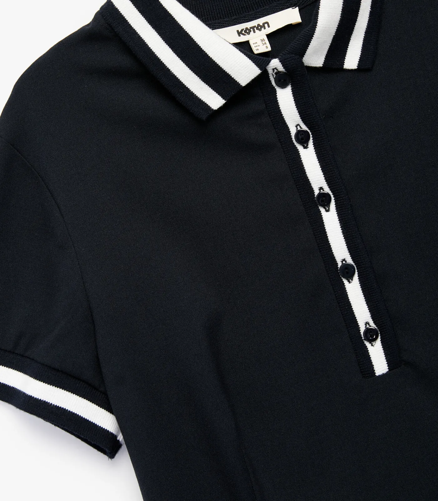 Koton Polo Neck Dress navyBlue Discount