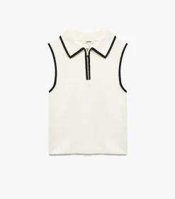 Koton Polo Neck Knit Blouse white Discount