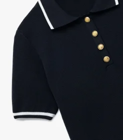 Koton Polo Neck Knit Sweater navyBlue Clearance