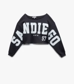 Koton Printed Crop Sweatshirt darkGrey Best