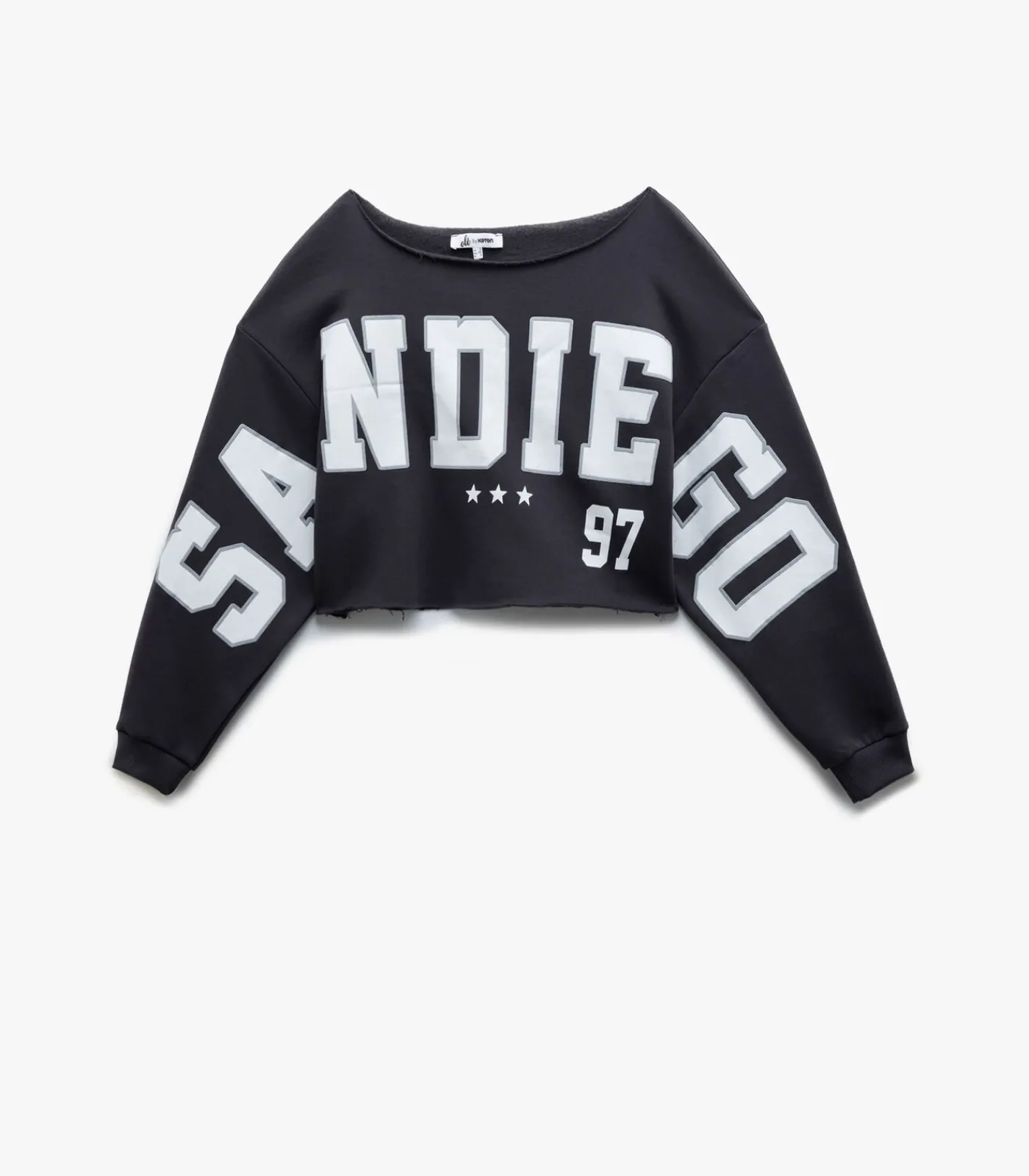 Koton Printed Crop Sweatshirt darkGrey Best