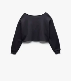 Koton Printed Crop Sweatshirt darkGrey Best