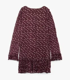 Koton Printed Mini Dress bordeaux Hot